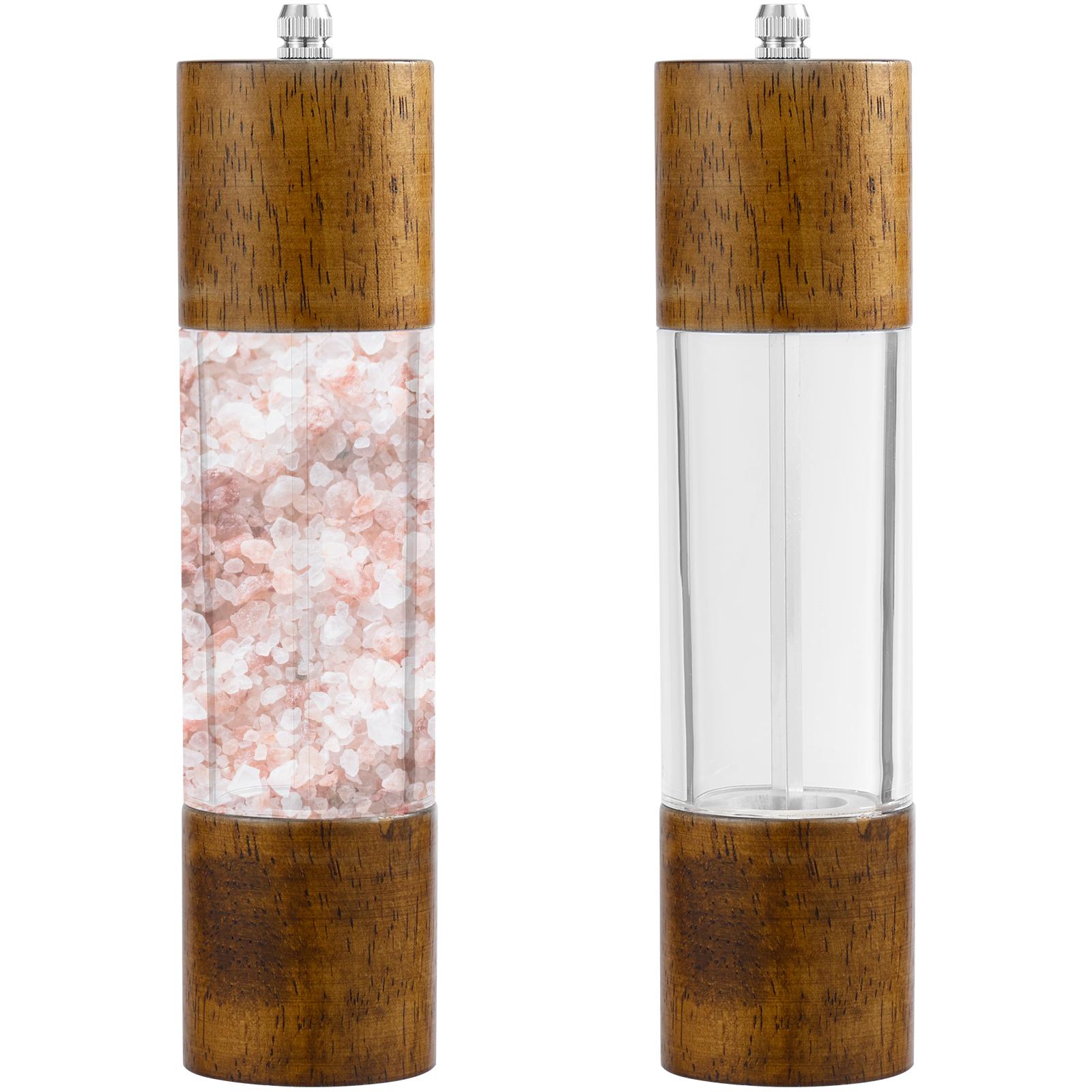 

2 шт. Мельницы для соли и перца, солонки, деревянные шейкеры с регулируемым керамическим механизмом, бутылочки для приправ, мельницы для перца для кухни