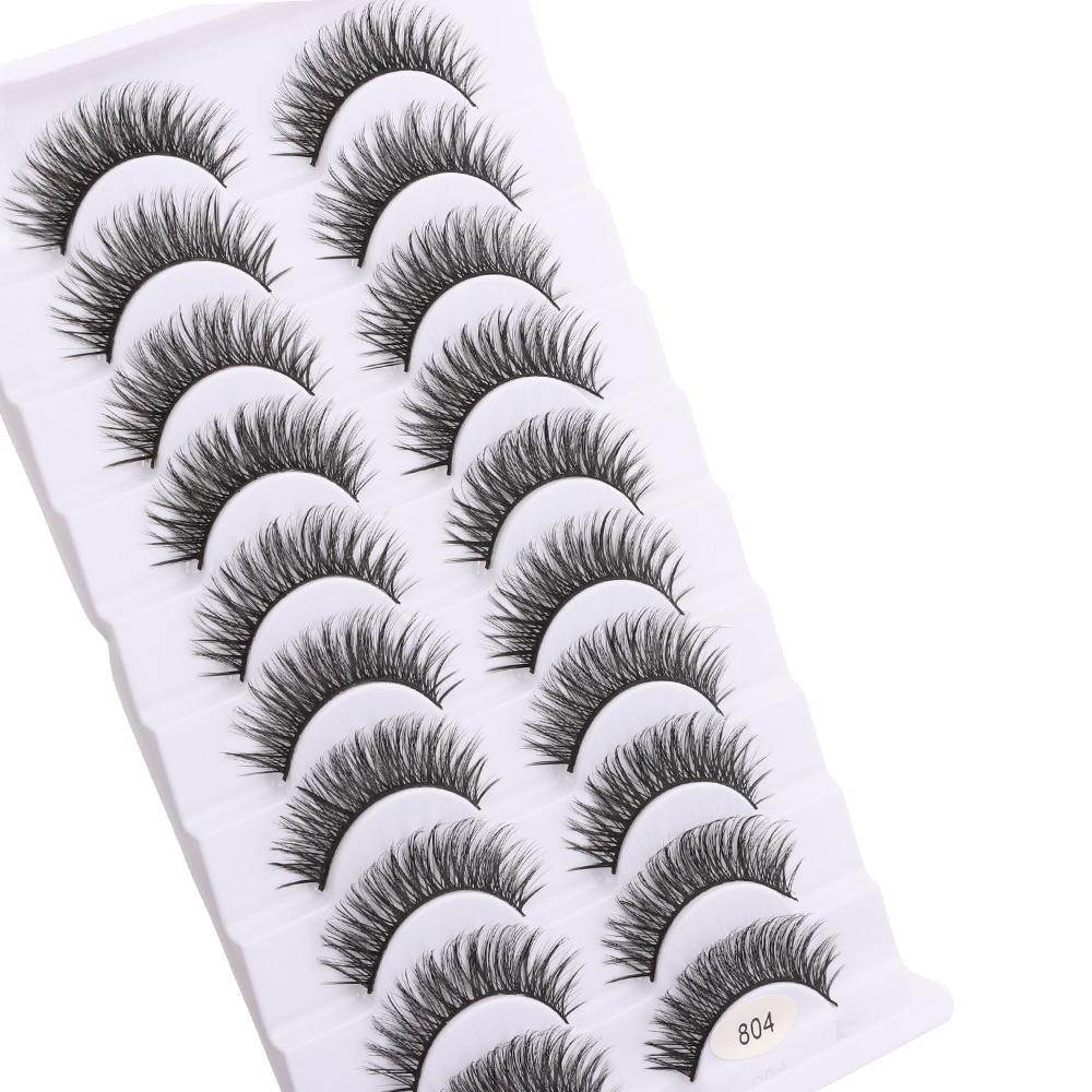 Natrual Long 3D Faux Mink Lash Handmade Fake Eyelash Beauty Eye Makeup Tools Eye Lash Extension