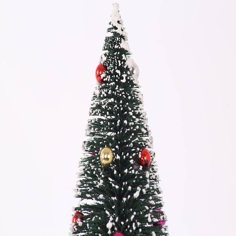 1Pc Desktop Mini Christmas Tree Cedar Tree Snowflake Pine Needle Tree Doll House Festival Tabletop Miniature Snow Decor