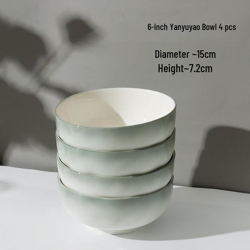HANDUNYOU Underglaze Ceramic 6-inch Rice Bowl Set