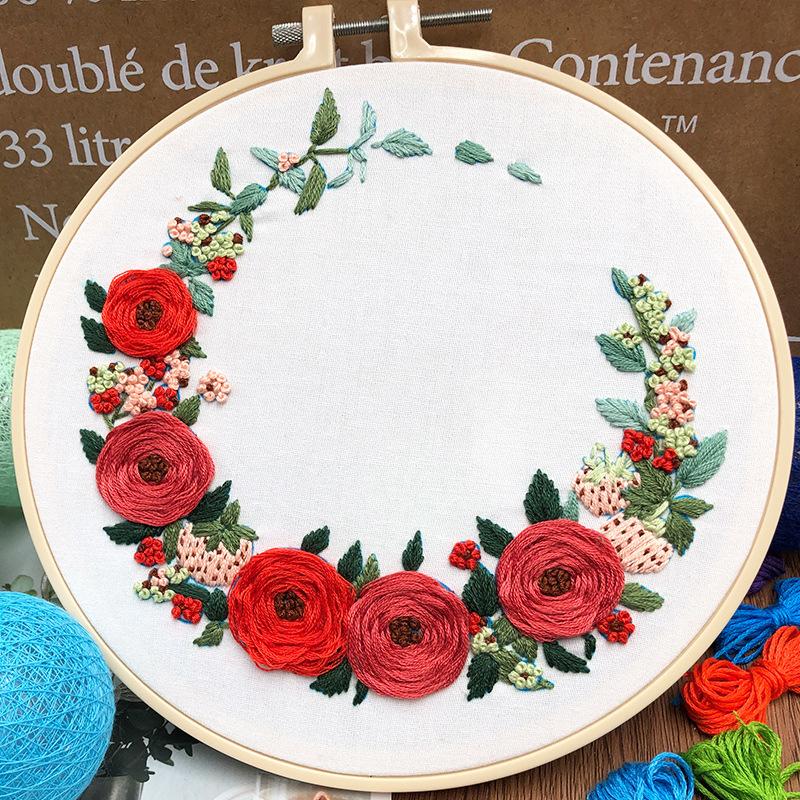 1pc 3D Flower Pattern Embroidery DIY Craft Kit - Creative Craft Sewing
