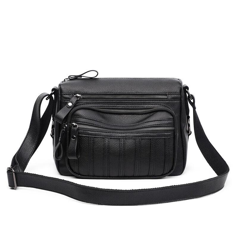 Top Layer Cowhide Crossbody Bag 2025 New Model Mom Bag Middle-aged and Elderly Casual Large Capacity Shoulder Bag Light Luxury Handbag