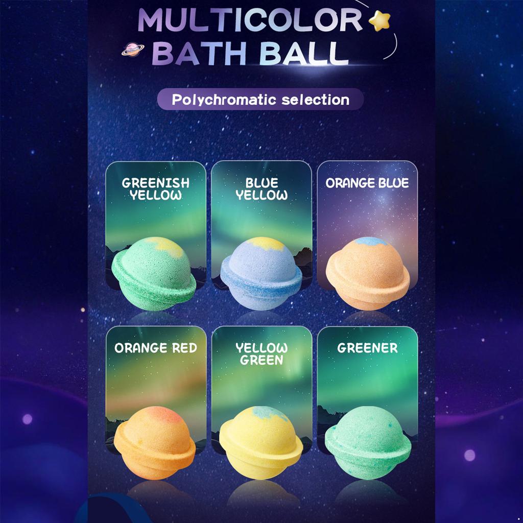 Natural Moisturizing Galaxy Planet Bath Bombs Organic Bubble Bath Fizzies for Holiday Gifts