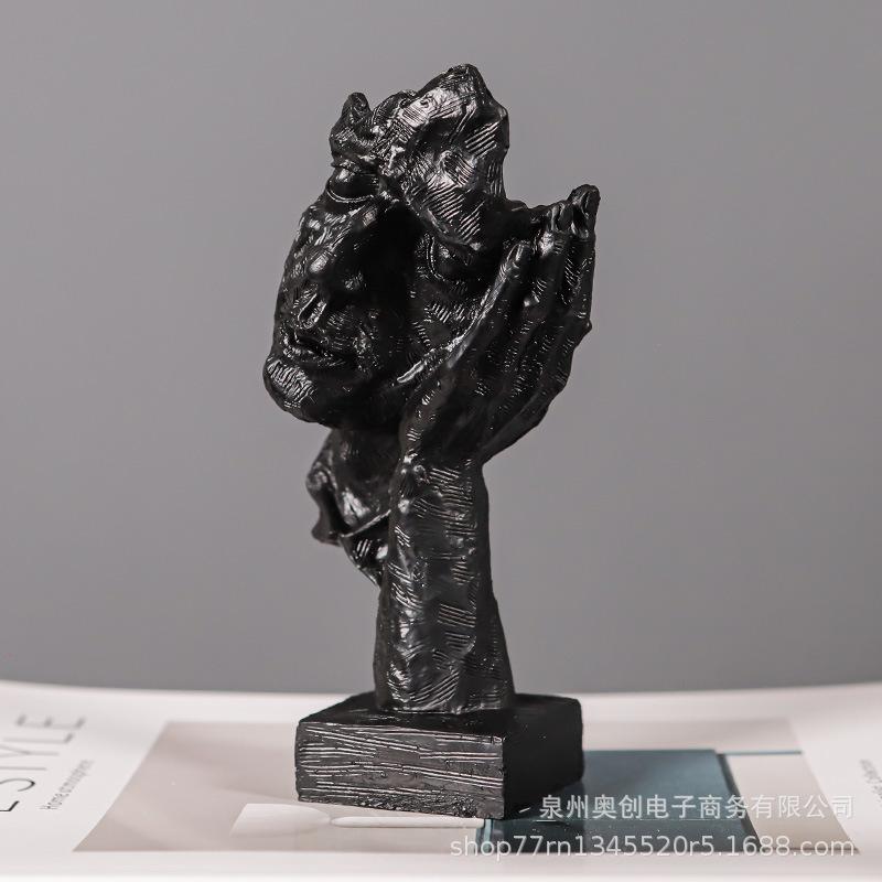 Abstract Art Sculpture Luxury Home Decor Silent Is Gold Statue for Living Room Office Wine Cabinet Entryway Tabletop Decoration