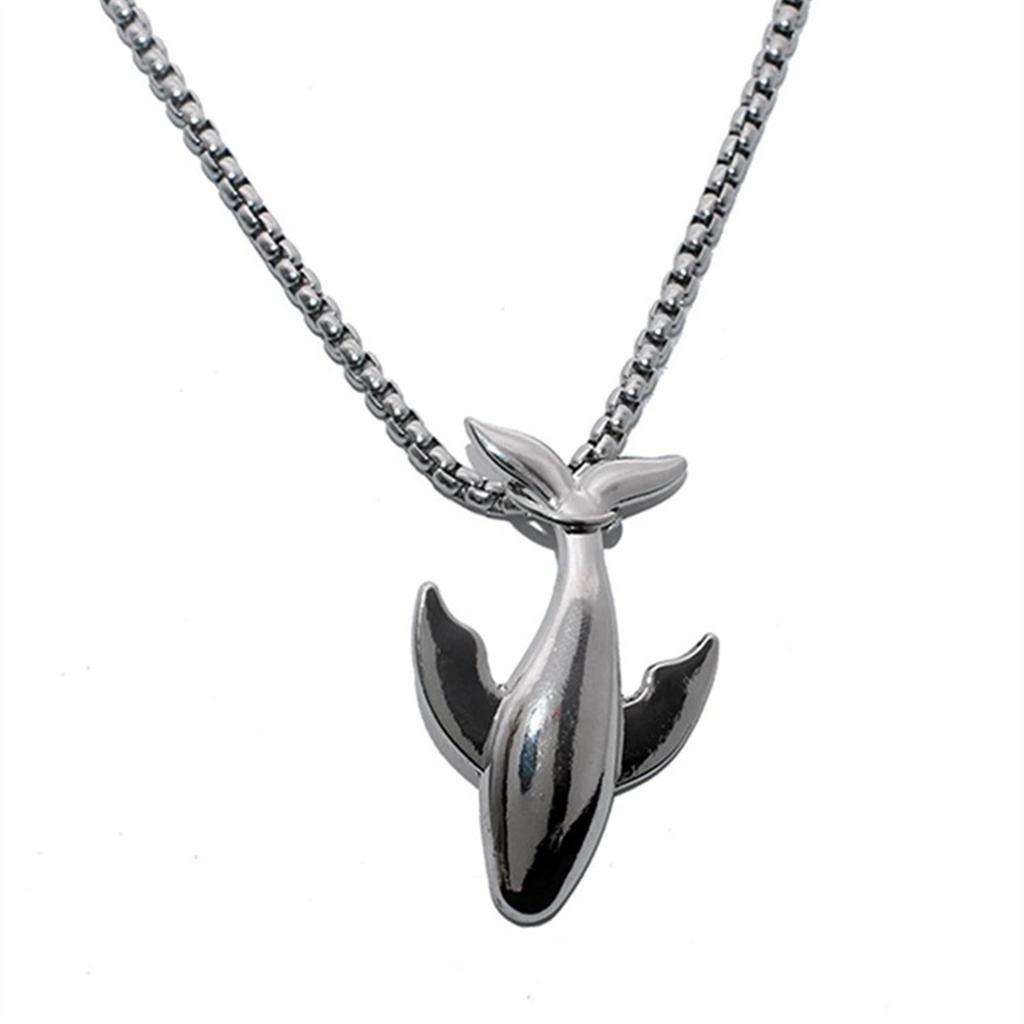 Whale Pendant Necklace Elegant Sweater Chain Long Necklace Statement Necklace Stainless Steel Material for Daily Party