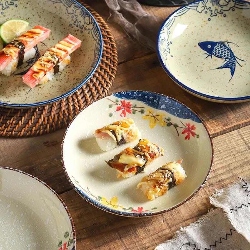 Retro Chinesisches Keramik-Ess- und Suppenteller-Set