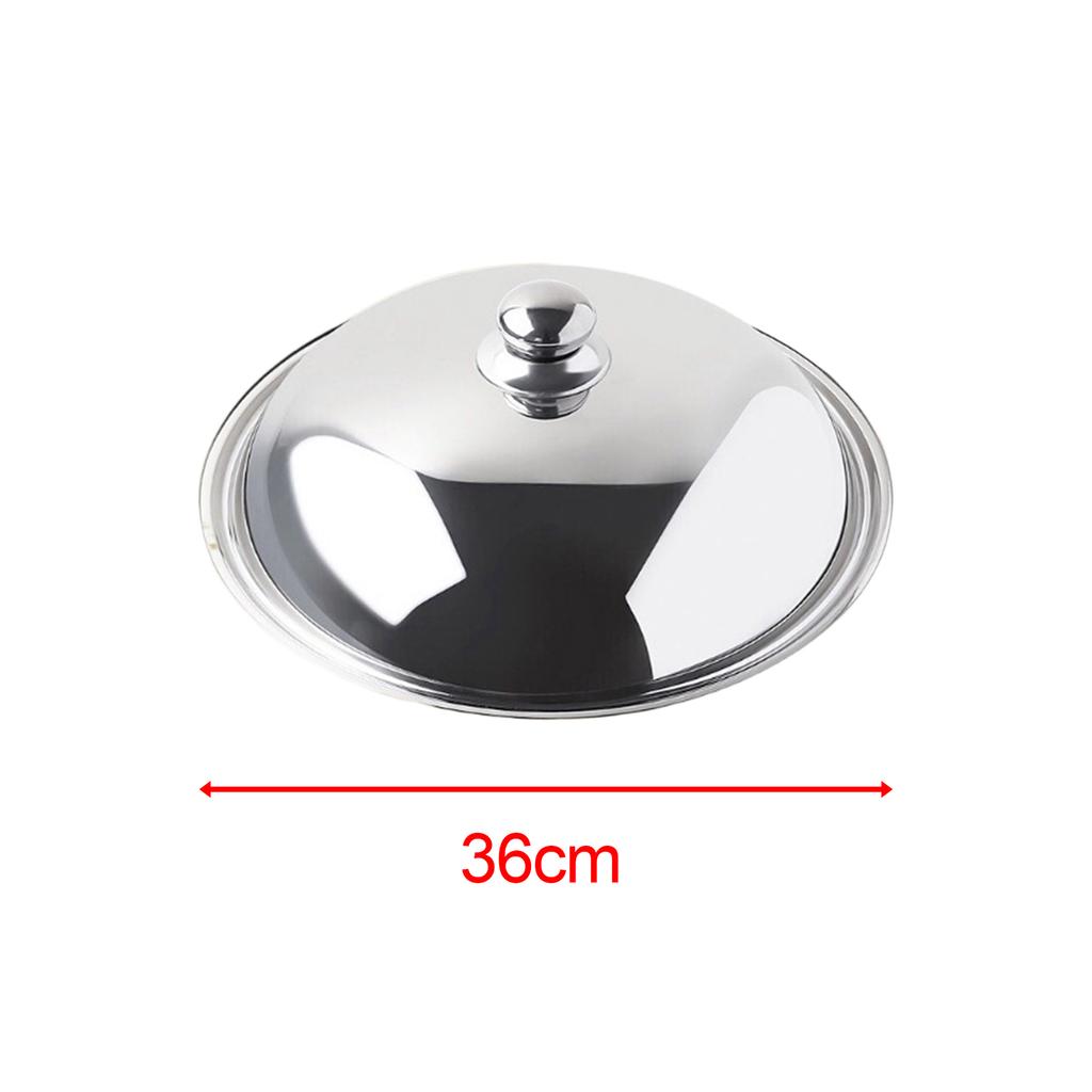 Pot Cover Professional 36cm Household Stainless Steel Wok Lid Cover Skillet Lid Cooking Pot Lid for Cheese Griddle Kitchen