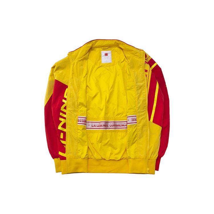Li Ning Paris Fashion Week Series Stand Collar Loose Letter Print Sports Jacket Men Jacket Pink Butter-Yellow AJDP017-1