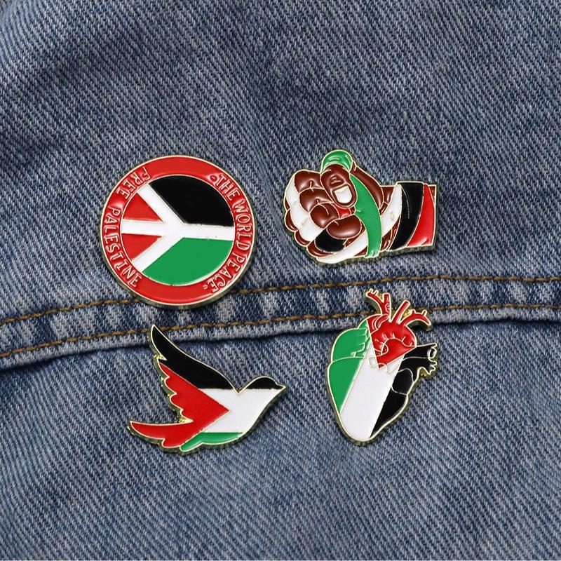 Peace and Freedom Brooch, Palestinian Flag Brooch, Chest Badge, Clothing Accessories, Palestinian Brooch