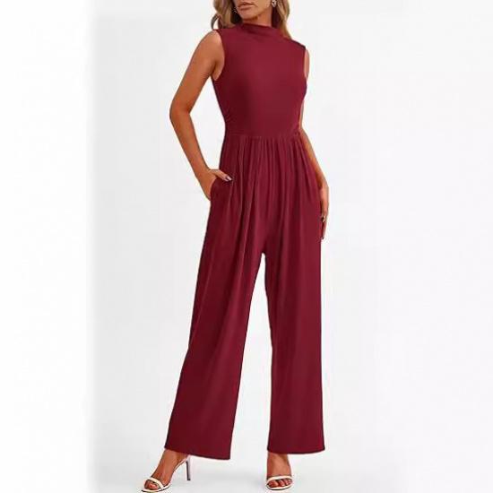 New Fashionable And Elegant Casual High Waisted Printed Wide Leg Jumpsuit For Women'S Summer Formal Attire