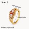 Nidin High Quality Multicolored Crystal Zircon Glossy Rings For Women Wedding Party Copper Fashion Light Luxury Jewelry Gifts
