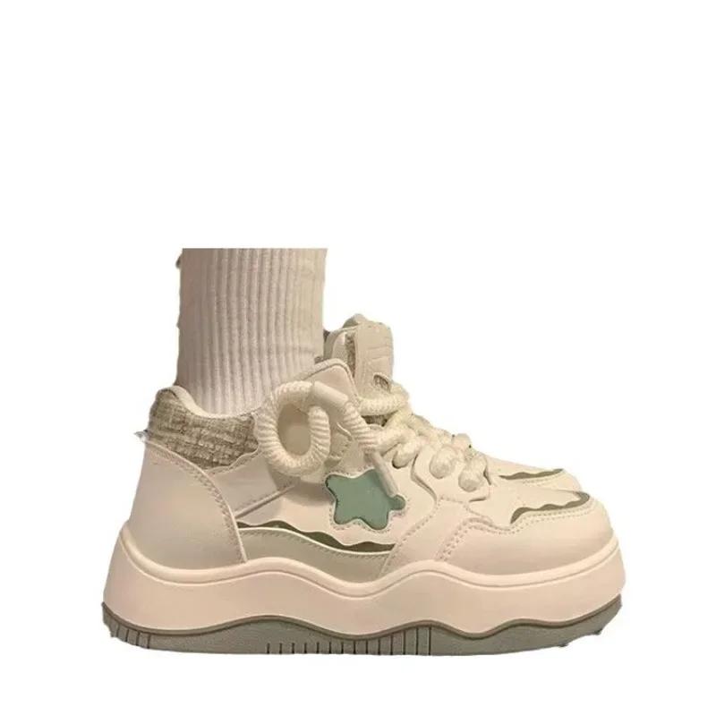 Fashion Women's Shoes 35-40 Trendy Star Platform Comfortable Sneakers Hot Sale Outdoor Bread Shoes Fresh and Breathable Sneakers