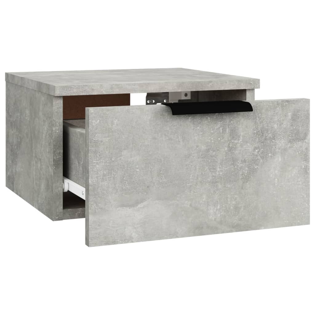 Wall Mounted Nightstand Concrete Gray 34 X 30 X 20 Cm