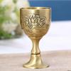 25ml Vintage Goblet Mysterious Chalice Embossed Flower Cup Drinking Cup Metal Goblet Worship Shot Glass Medieval Decoration