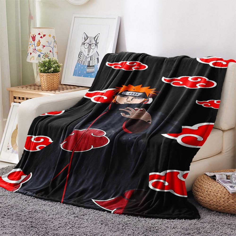 1PC Naruto Cloud Power Patterned Flannel Blanket Suitable For All Seasons For Home Decor Warmth And Comfort Gifts Holiday Present