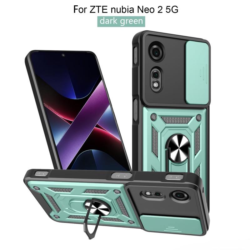 For ZTE Nubia Neo 2 5G Slide Lens Camera Protective Capa For ZTE NubiaNeo2 Neo2 5G Case Magnetic Ring Holder Armor Cover