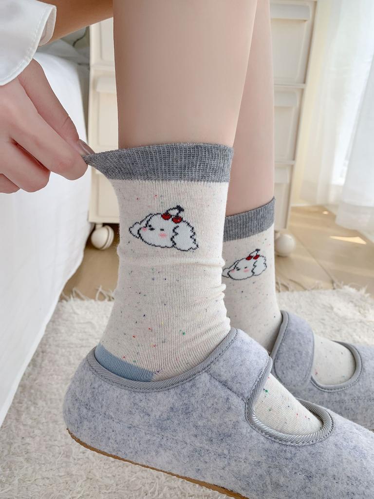 Socken Mittelhohe Socken Sind Vielseitig Und Süß Sommer Dünn Cartoon Süß Sport Wachstums-Socken