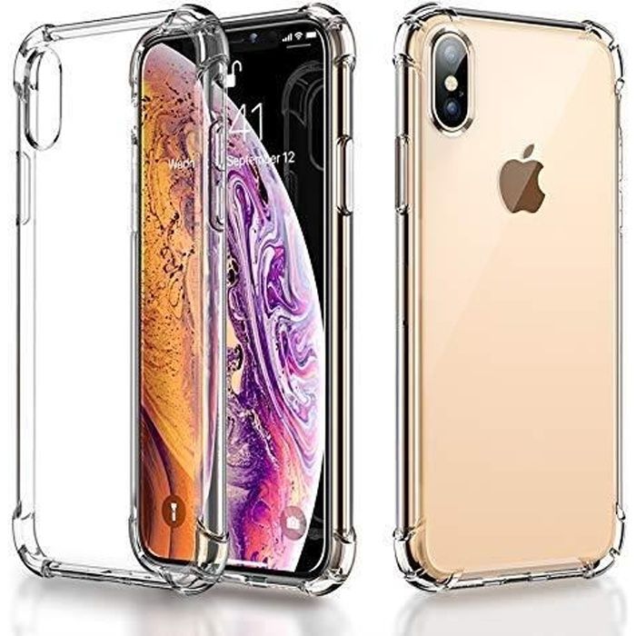 Coque de téléphone - RKINC - iPhone X/XS - TPU souple - Transparent - Protection renforcée