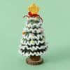 Handmade Crochet Christmas Tree Decoration Tabletop Knitted Small Artificial Flocking Christmas Tree for Home Office Holiday Decor