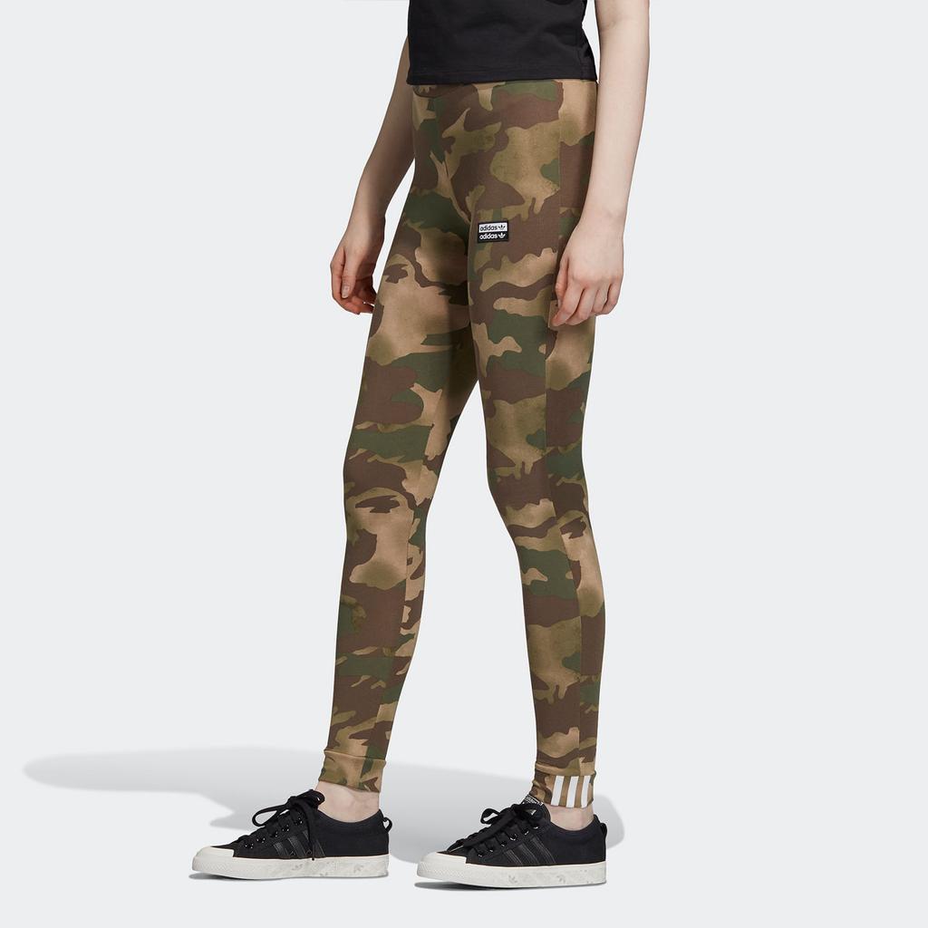 Adidas Originals Allover Print Comfortable Logo Knitted Sports Pants Women Bottoms Camouflage EC0759