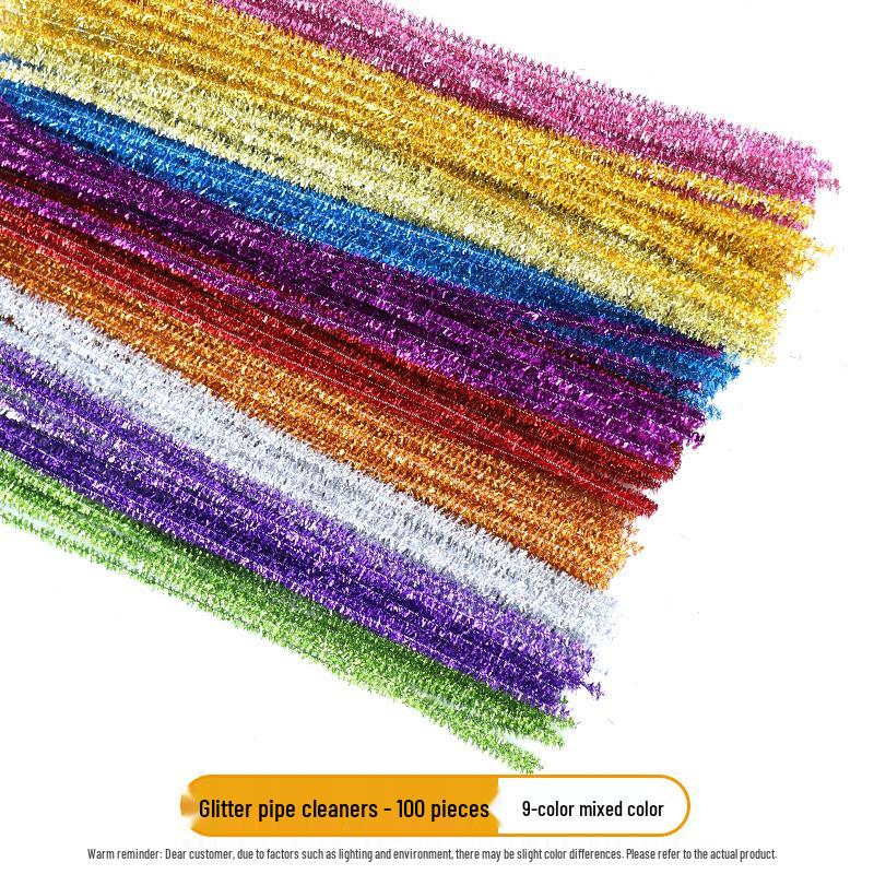 Thickened White Chenille Pipe Cleaners - Mixed Colors for DIY Bouquet Crafts