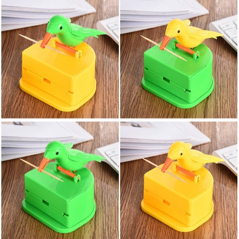 Pequeno pássaro criativo cozinha decorativo design exclusivo prático inovador armazenamento automático para palitos de dente armazenamento conveniente