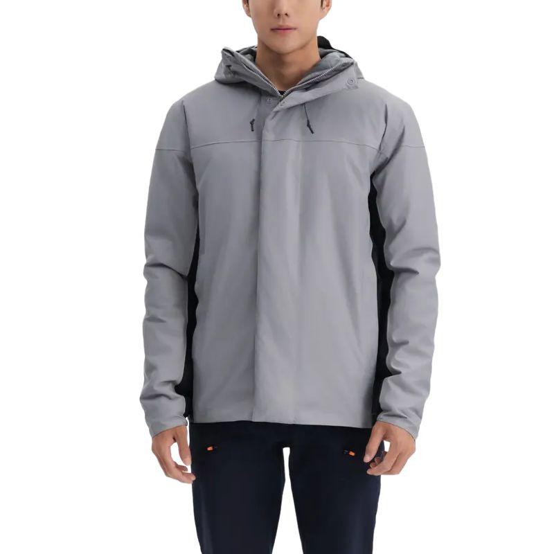 

DECATHLON TRIBORD SAILING 100 Hooded Waterproof Windproof Thermal Jacket Jacket Men s Pale Grey/Smoky Black M-180/96A