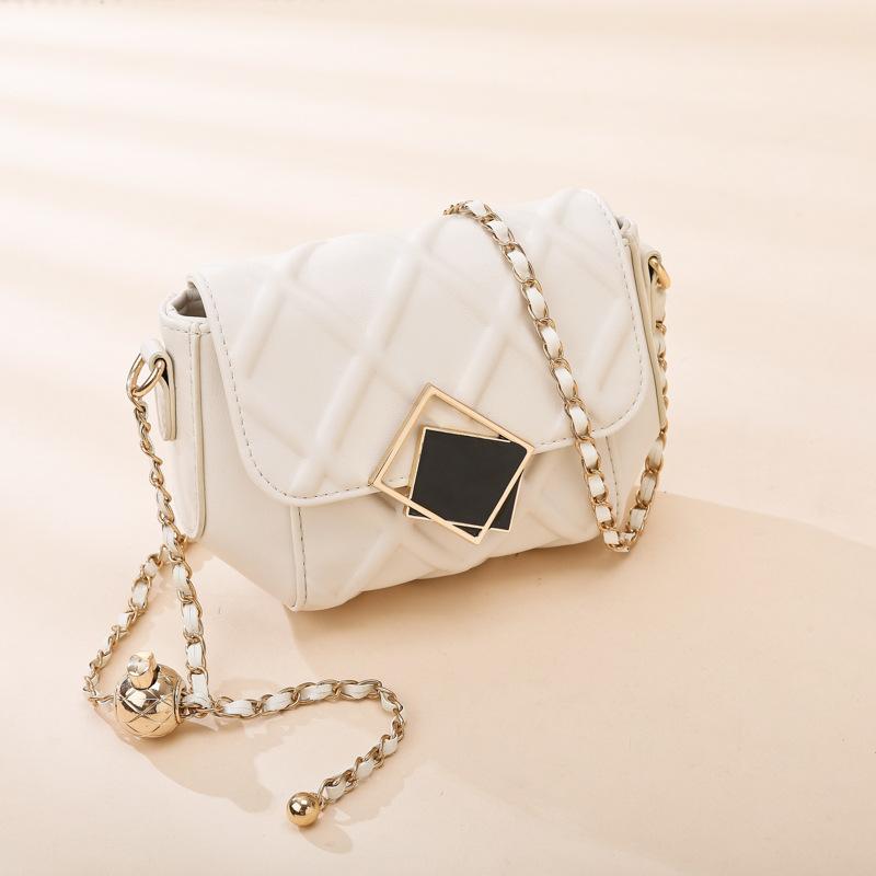Bag Women'S Summer Trend Women'S Bag Fashion Small Gold Ball Chain Bag Versatile Rhombus Shoulder Crossbody Bag