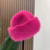 Fluffy Fur Bucket Hat For Women Plush Fisherman Hat Warm Women'S Winter Hat Thicken Cold Snowy Day Panama Cap Chrismas Gifts