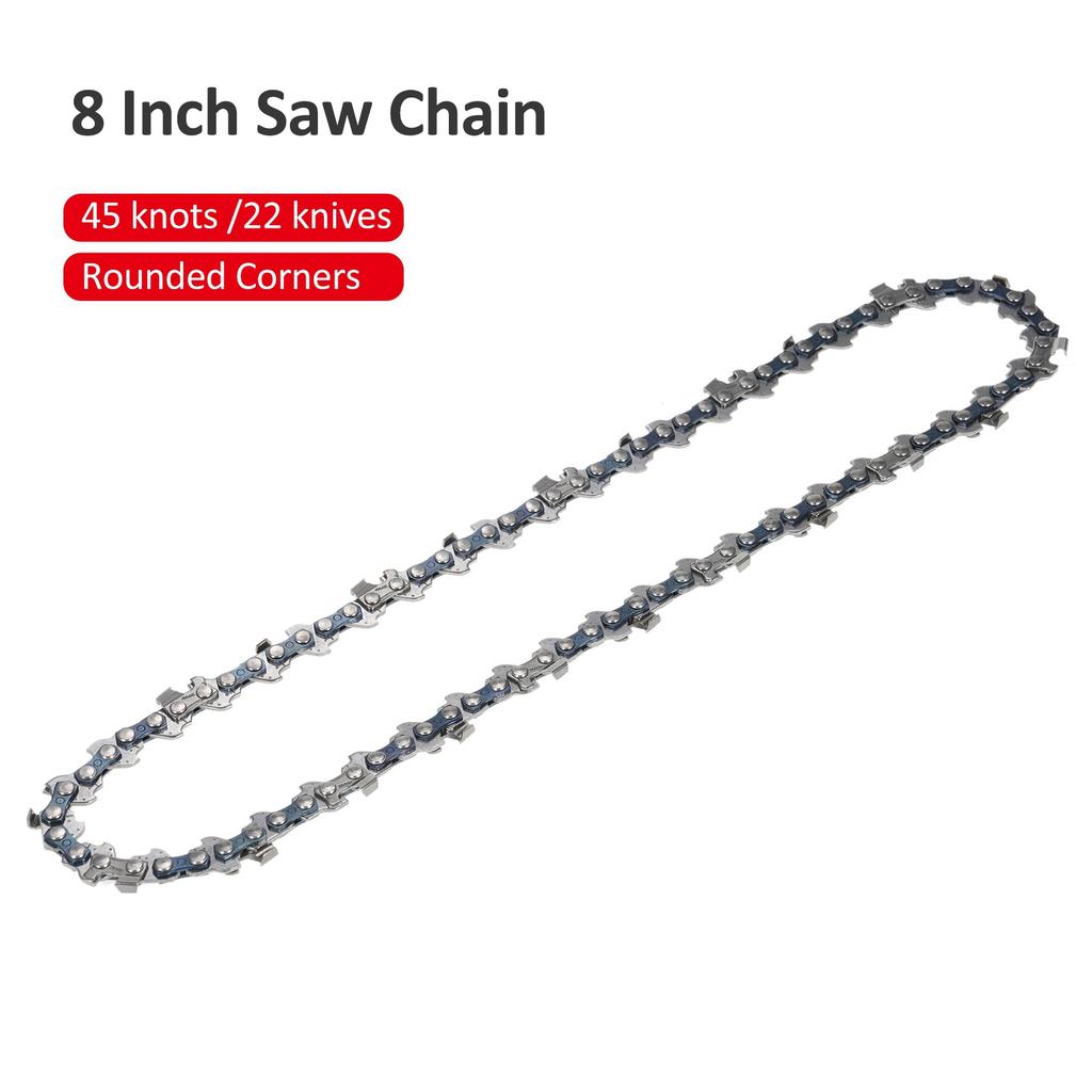 Lanț de rezervă pentru drujbă ușor de asamblat 8 inch (45 noduri 22 cuțite Colțuri rotunjite) Lanț de ferăstrău cu lanț