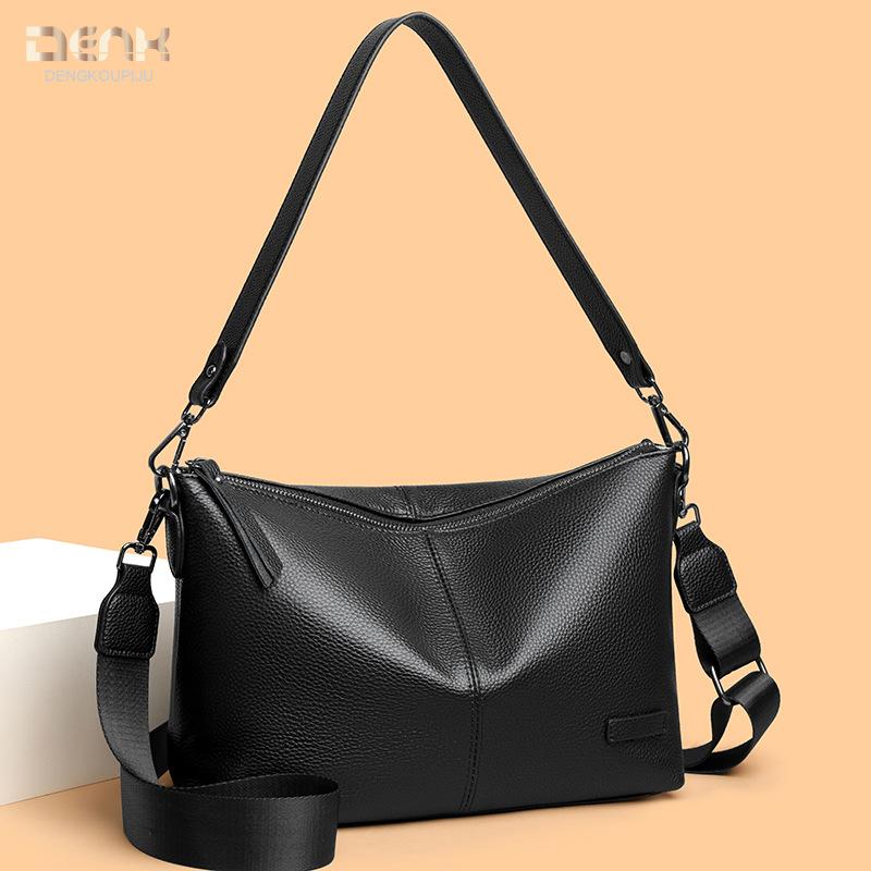 Genuine Leather Women's Bag Large Capacity High-end Fashionable Single-shoulder Crossbody Bag Large Cowhide Bag