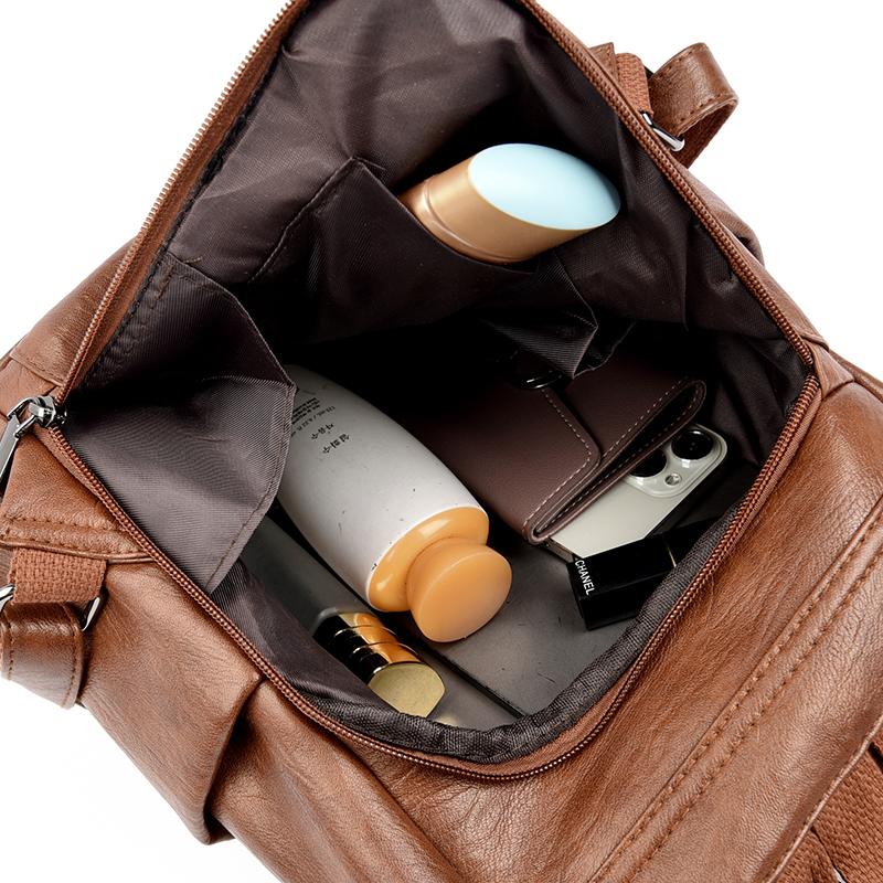 Luxus-Rucksäcke aus weichem Leder, wasserdicht, Rucksack, junge Anti-Diebstahl-Studententaschen