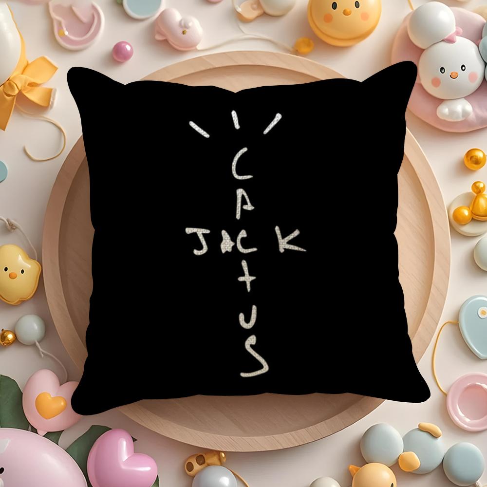 Cool CCactus jack Cushion Cover Linen Organic Fabric DoubleSided Printing Breathable Pillow Case Sofa Home Decor Gift