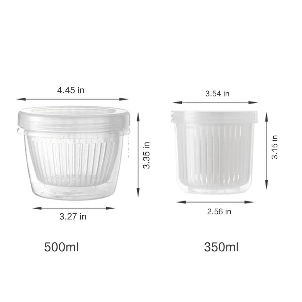 Fresh Storage Box Sealed with Lid Fruit and Vegetable Drainage Tourist Picnic Seasoning Kitchen Portable Storage Box
