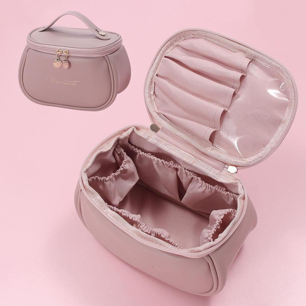 Stylish Large-Capacity Waterproof Makeup Bag with Handle – Portable Luxury Lipstick Storage