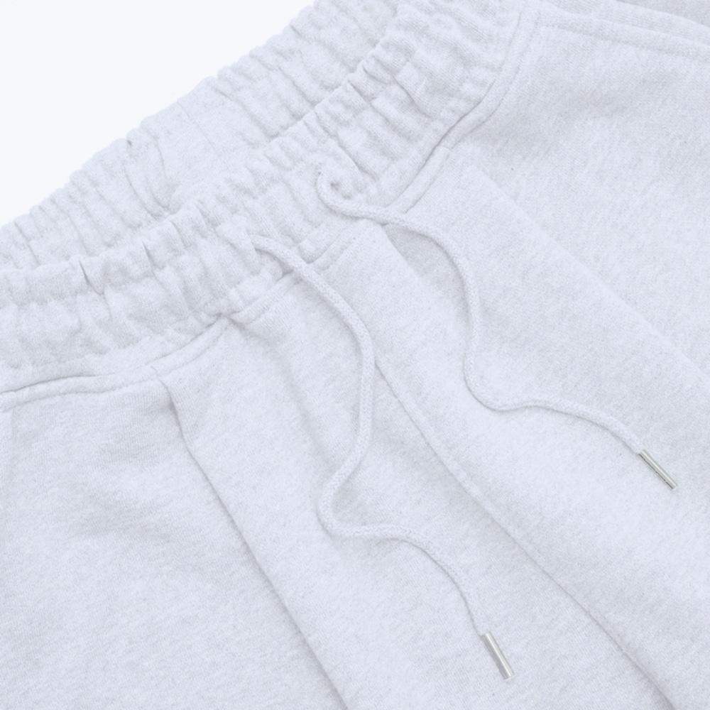 BLANKBRICK One-Pleat Wide Sweatpants Melange White