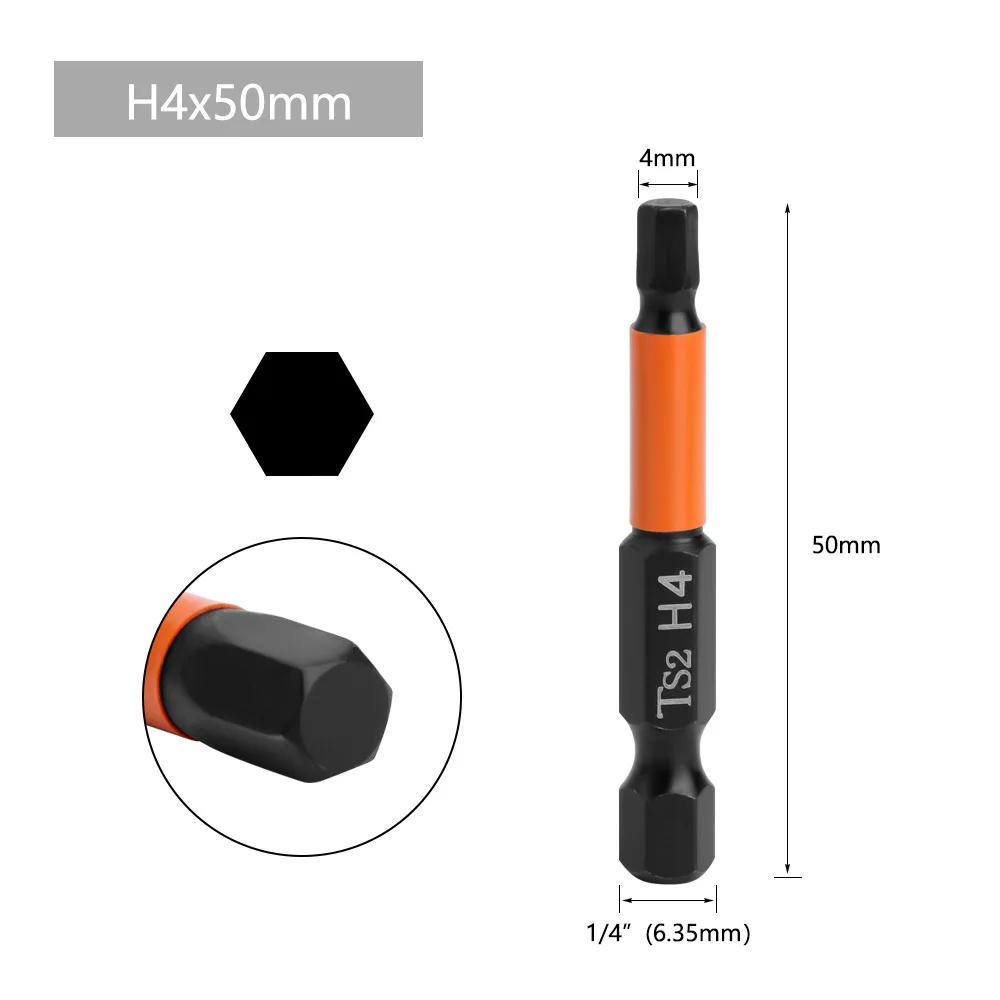 1pc 50/100mm Hex Head Wrench Drill Bit 1/4" Shank Quick Release Magnetic Screwdriver Bit H1.5 H2.5 H3.0 H4.0 H5.0 H6.0
