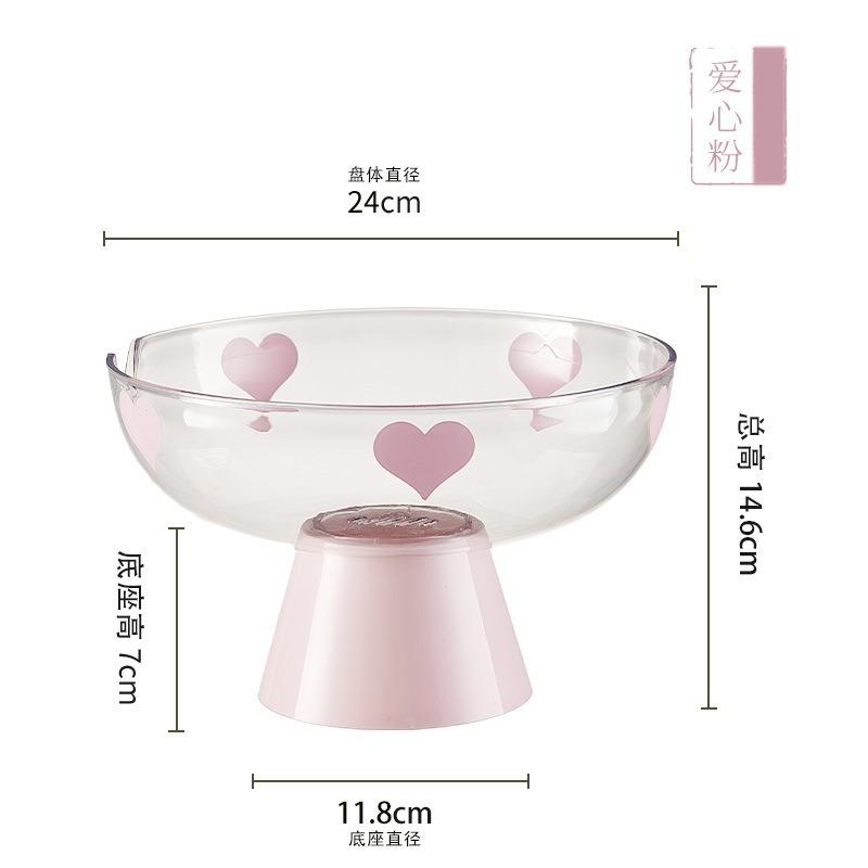 Dopamine Drain Fruit Plate Living Room Coffee Table Household High Foot Fruit Plate National Style Fruit Plate Dim Sum Plate Drain Basket