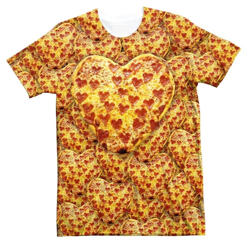 3D Print Funny Fried Chicken T-Shirts Pizza Food Graphic Men s Short Sleeve S