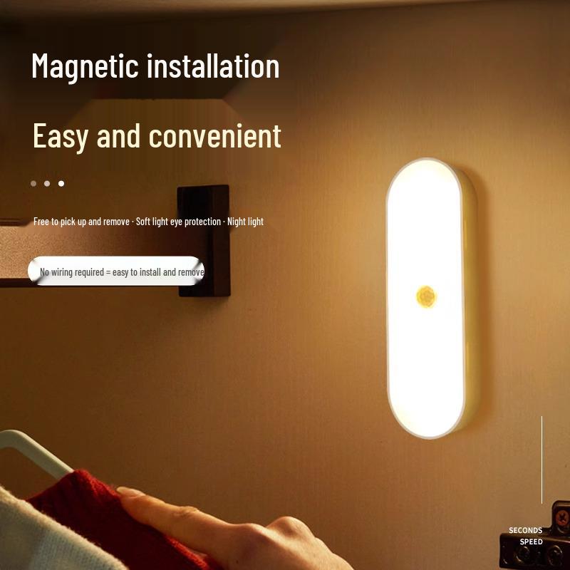Smart Wireless Night Light - Rechargeable, Sound-Controlled, Motion-Activated for Home