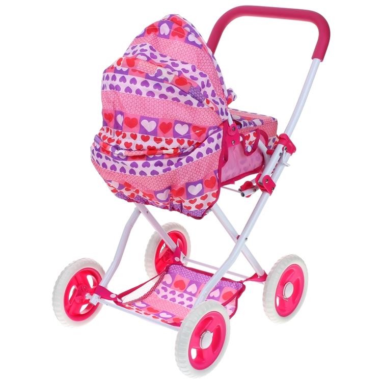 Deep Doll Pram Stroller Bassinet Carrier 3-in-1 Foldable Canopy