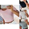 Elegant Women Summer Beach Short Sleeve Blouse T-shirt Slim Fit Crop Tank Top