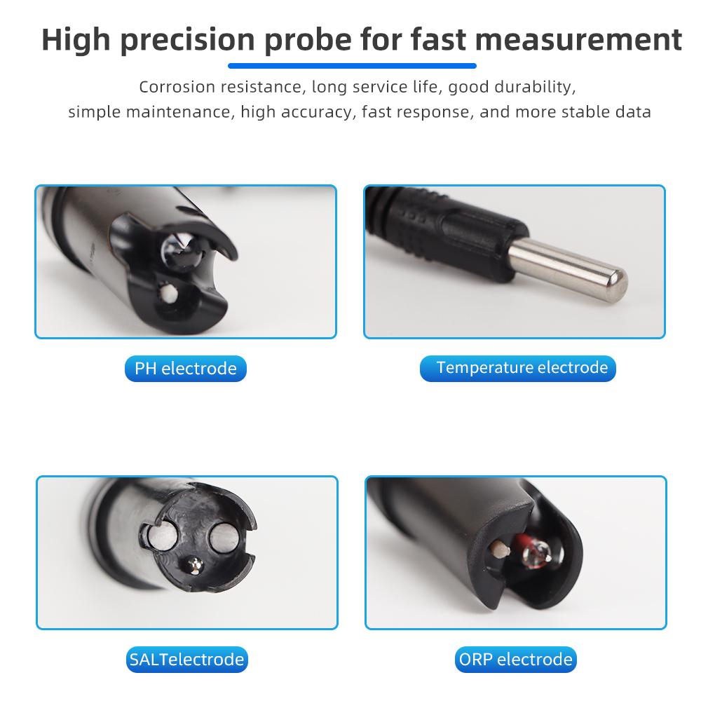 8 in1 Wifi Water Quality Tester Digital Display PH ORP EC CF TDS SALT S.G Temperature Sensors Meter Multifunction Smart Monitor