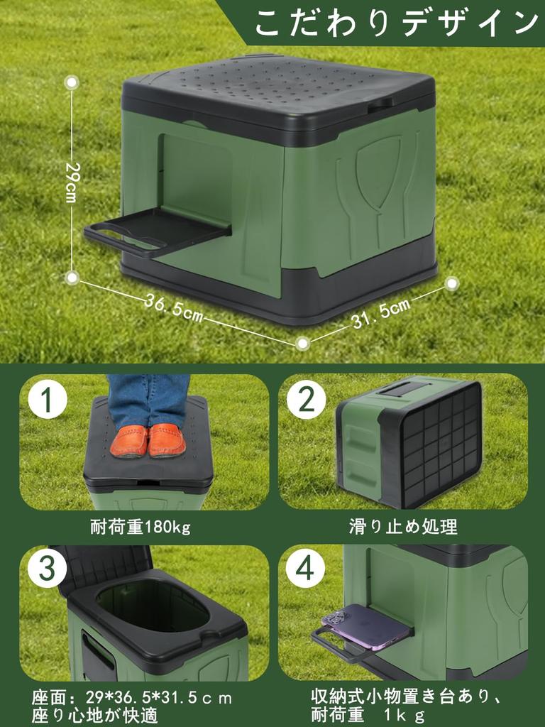 Disaster Preparedness Portable Portable Toilet with a 180kg Weight Includes 12 Coagulants and 12 Stool Foldable for and Outdoor Ideal for Nursing Care