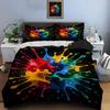 Colorful Paint Splash Artwork Bedding Set For Kids Luxury Gift 3Pcs Digital Print Comforter Set Soft Comfortable Breathable