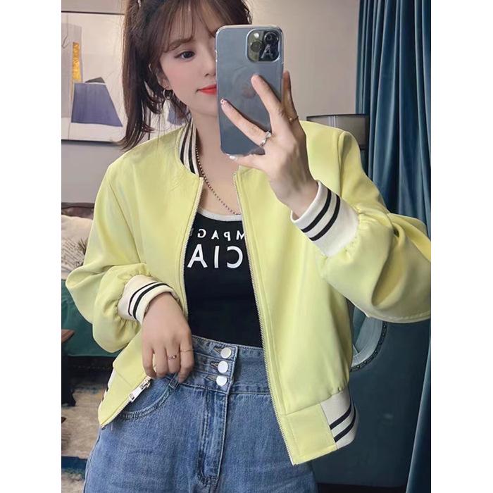 Women's White Fragrance Style Baseball Jacket 2024 - Petite, Short, High-End Niche American Design.