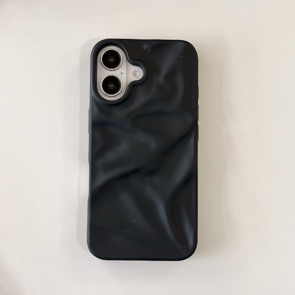 3D Wrinkled Water Ripples Pattern Soft Frosted TPU Shockproof Mobile Phone Case for iPhone 11 12 13 14 15 16 Pro Max