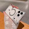 Trendy INS Clear Magnetic Charging PC Case For IPhone 17 Air 16 15 14 Plus 13 12 Pro Max Four-Coner Airbag Shockproof Hard Cover
