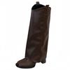 Brown retro thick-heeled short boots children's autumn new small square-headed knight boots