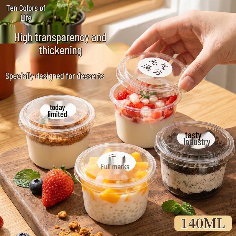 Disposable Pudding Dessert Cups with Lids